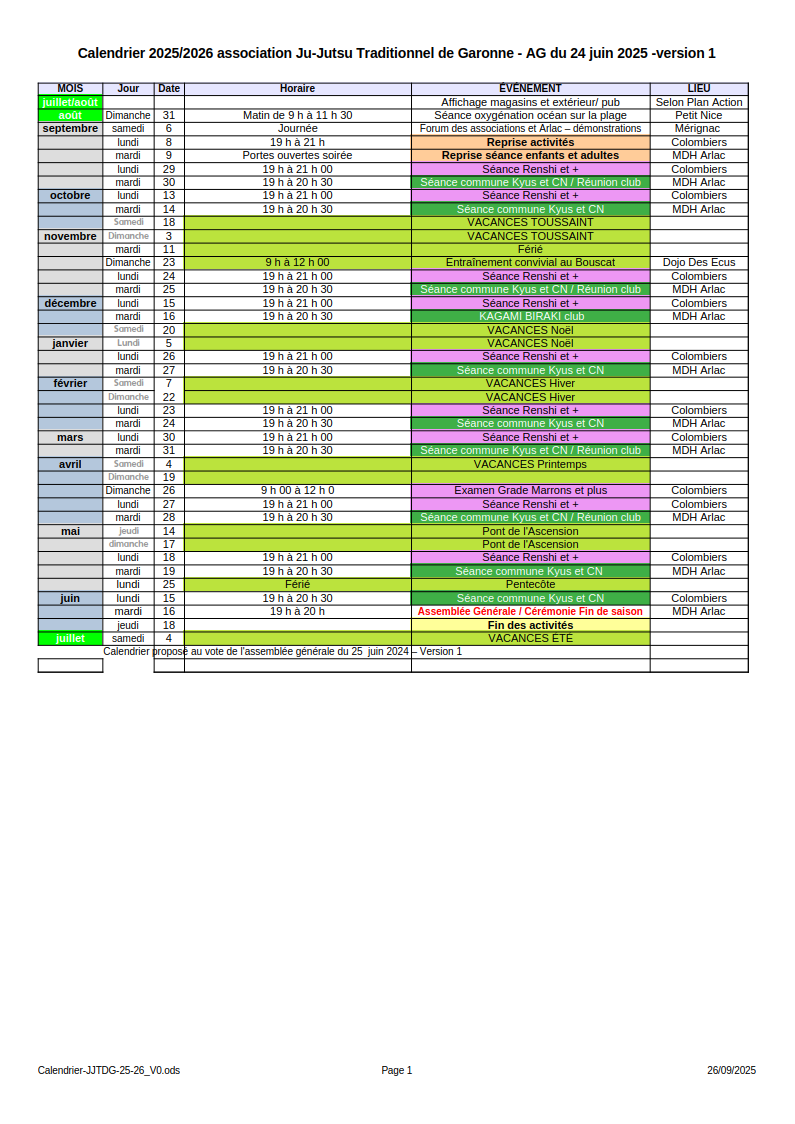Calendrier JJTDG 25 26 V1.1